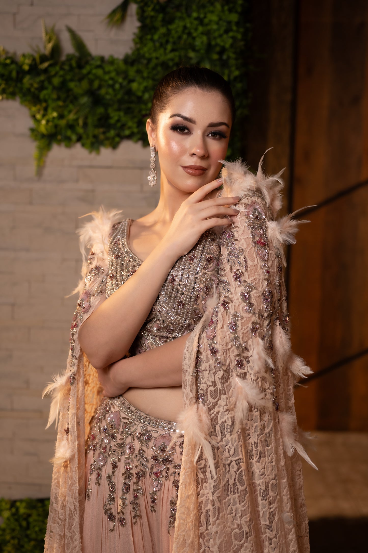 Artistic Flair in Metallic Brown Palazzo Set