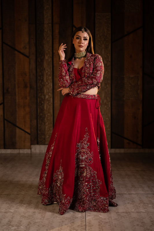 Sartorial Legacy in the Deep Maroon Silk Ensemble