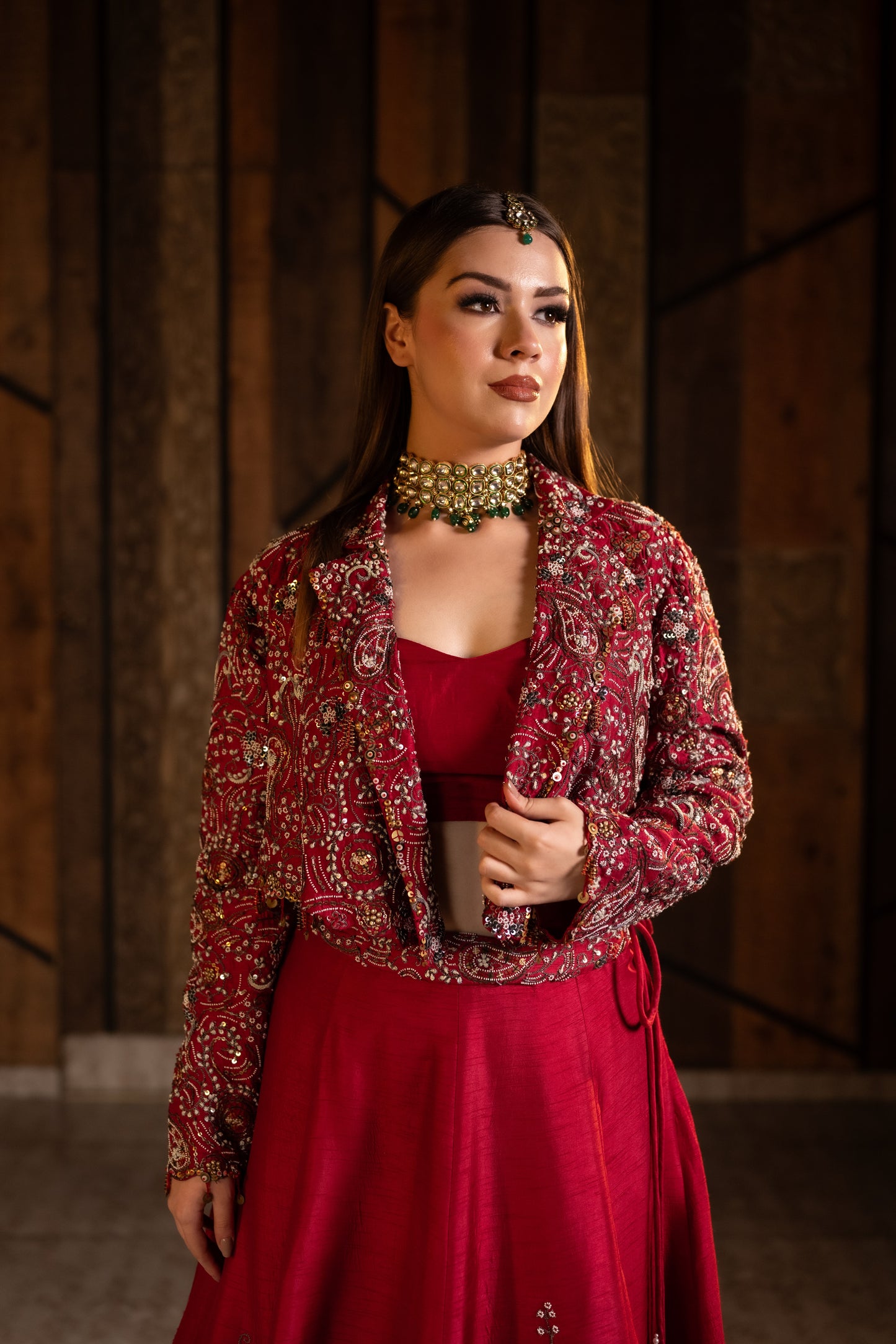 Sartorial Legacy in the Deep Maroon Silk Ensemble