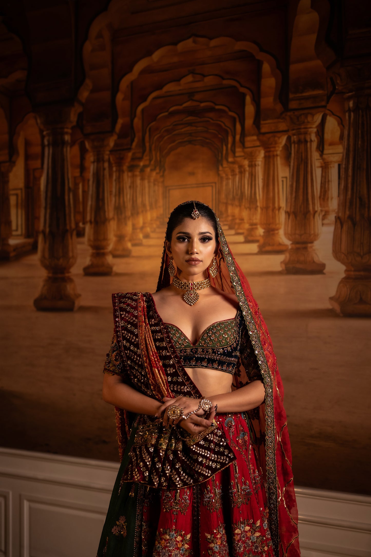 Tomato Red Colored Skirt with Dupatta Red