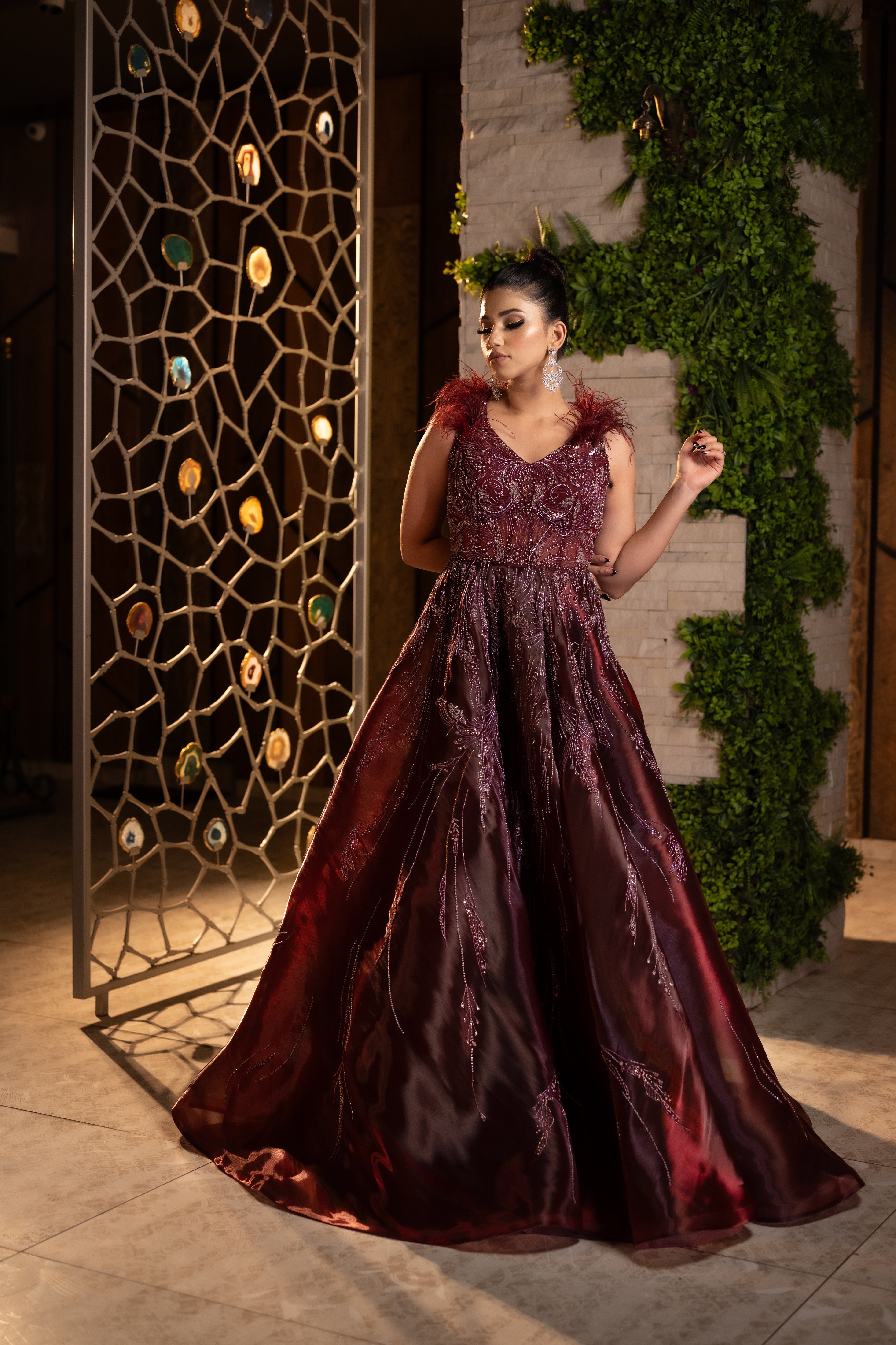 Designer Engagement Dress For Bride - Evilato Online Shopping