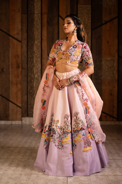 Mystic Blush Dual Pink Color Lehenga Set