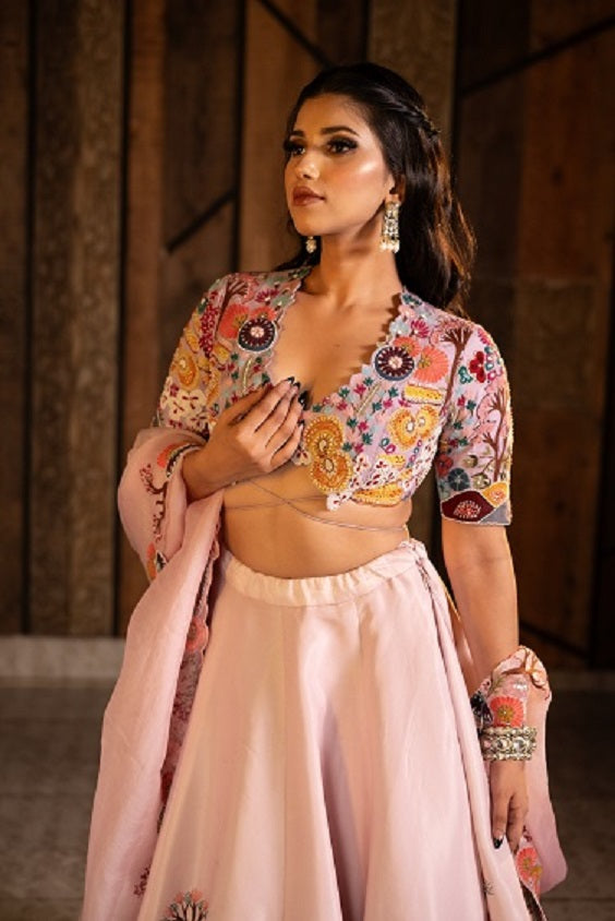 Mystic Blush Dual Pink Color Lehenga Set